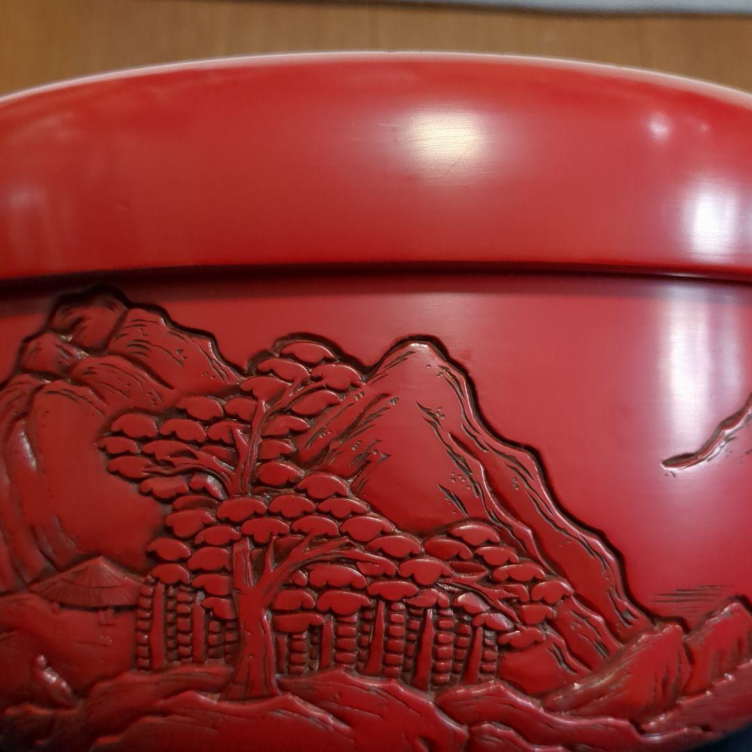 堆朱　茶櫃　村上　伝統工芸　アンティーク　骨董　雑貨　インテリア