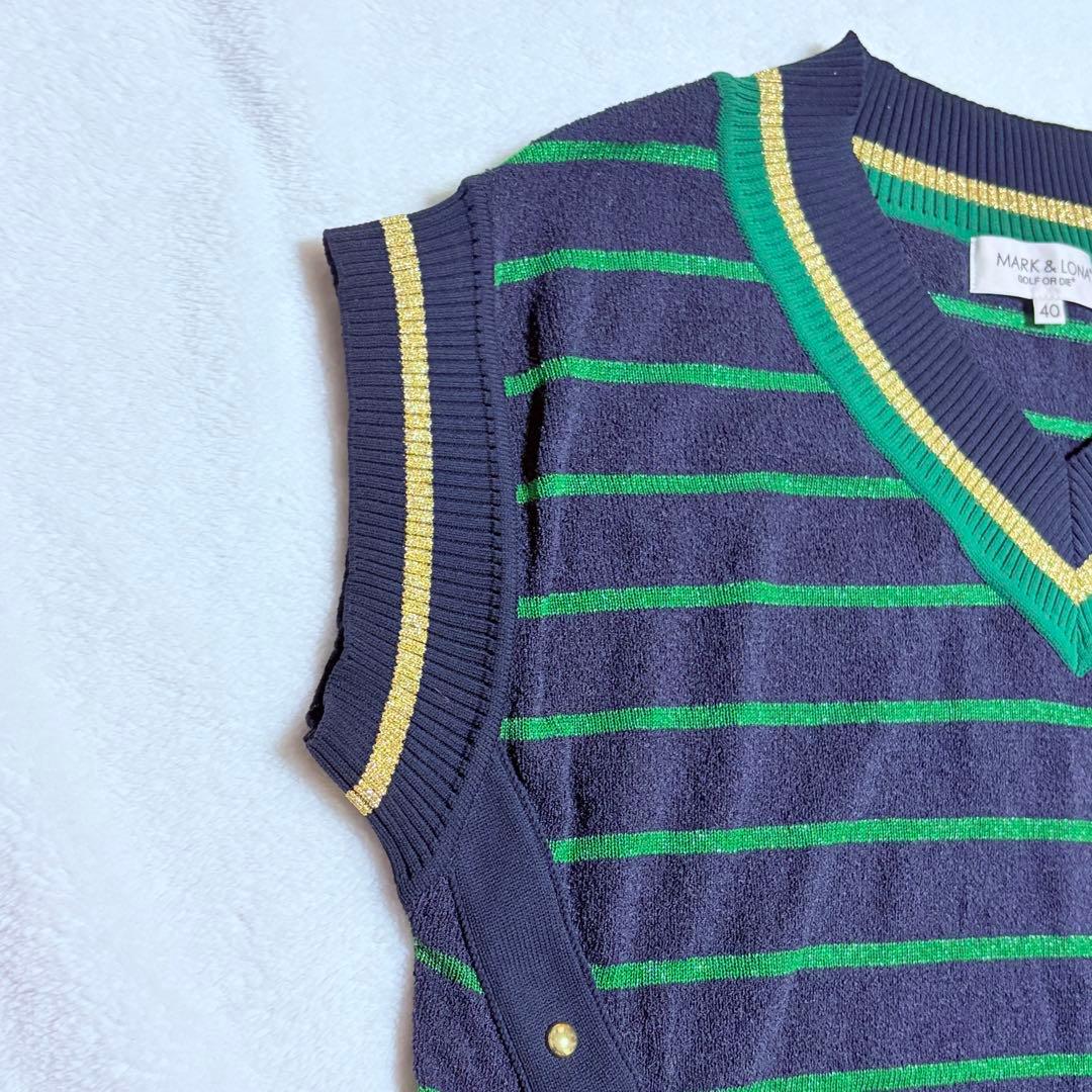 MARK＆LONA 23SS レディースゴルフベスト ニット 40 日本製