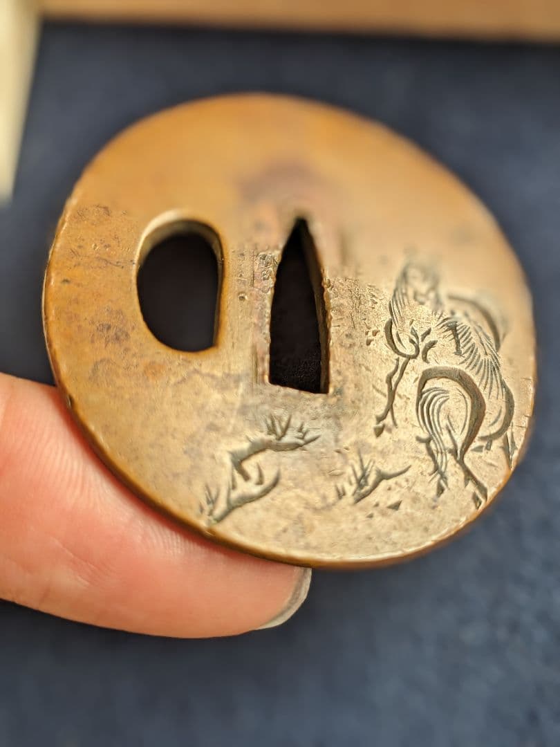 日本刀鍔　銅地　馬の絵！！　スゴイ！！！