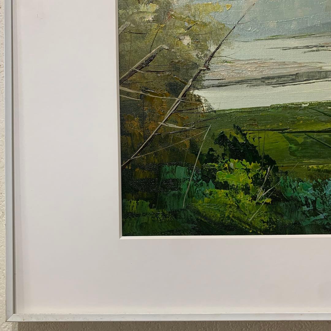 絵画　油彩肉筆画　真作　府川誠『海辺』