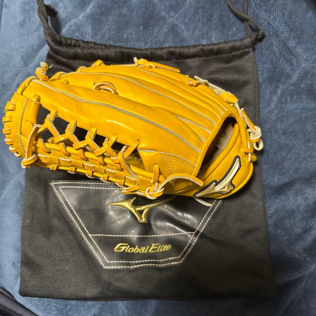 Global Elite 軟式グローブ イエロー 収納袋付き