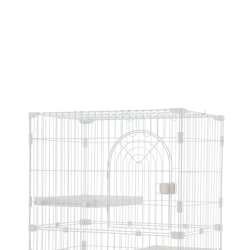 【ホワイト】猫ケージ キャットケージ 2段 猫ゲージ 多段 脱走防止ペットケージ