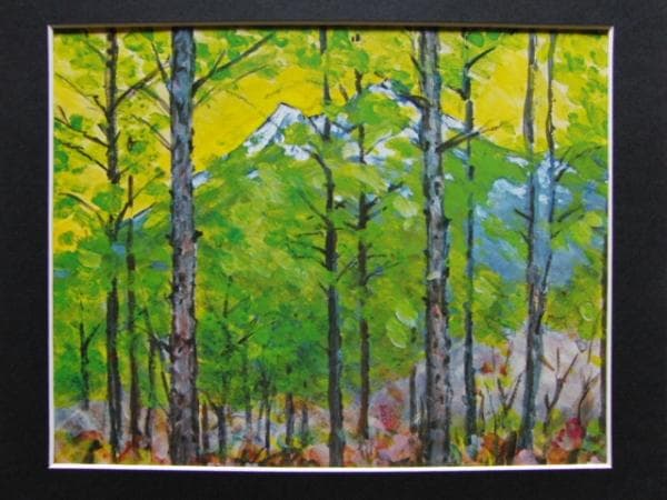 田杉 競、芽ぶき（野尻）、希少・額装用画版、新品額・額装付