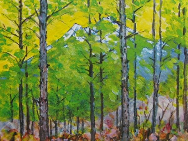 田杉 競、芽ぶき（野尻）、希少・額装用画版、新品額・額装付