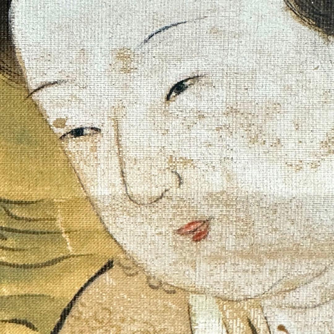 2108様感謝‼️真作　妙なる音色‼️狩野渓雲来信「琵琶仙女」掛け軸　美人画落款署名