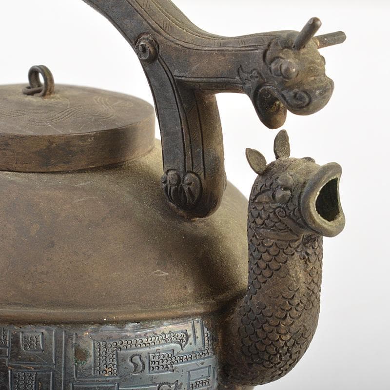 中国　古銅青銅　饕餮文　水注　水滴　M　R7365