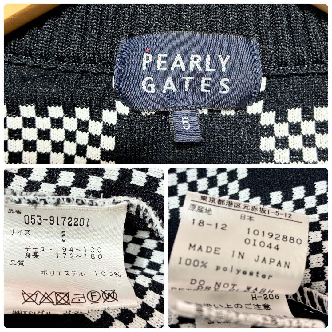 PEARLY GATES ドライバーズニット ジャケット チェック柄 L 白