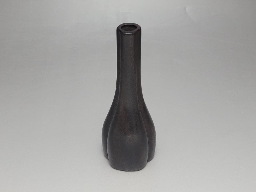 紫 檀造 一輪挿し 花瓶 明清時代 高さ約12cm