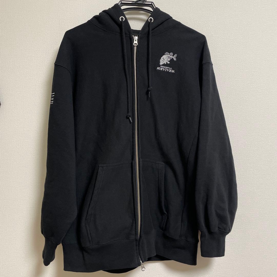 イマカツ　ダブルジップアップパーカー　XL ブラック