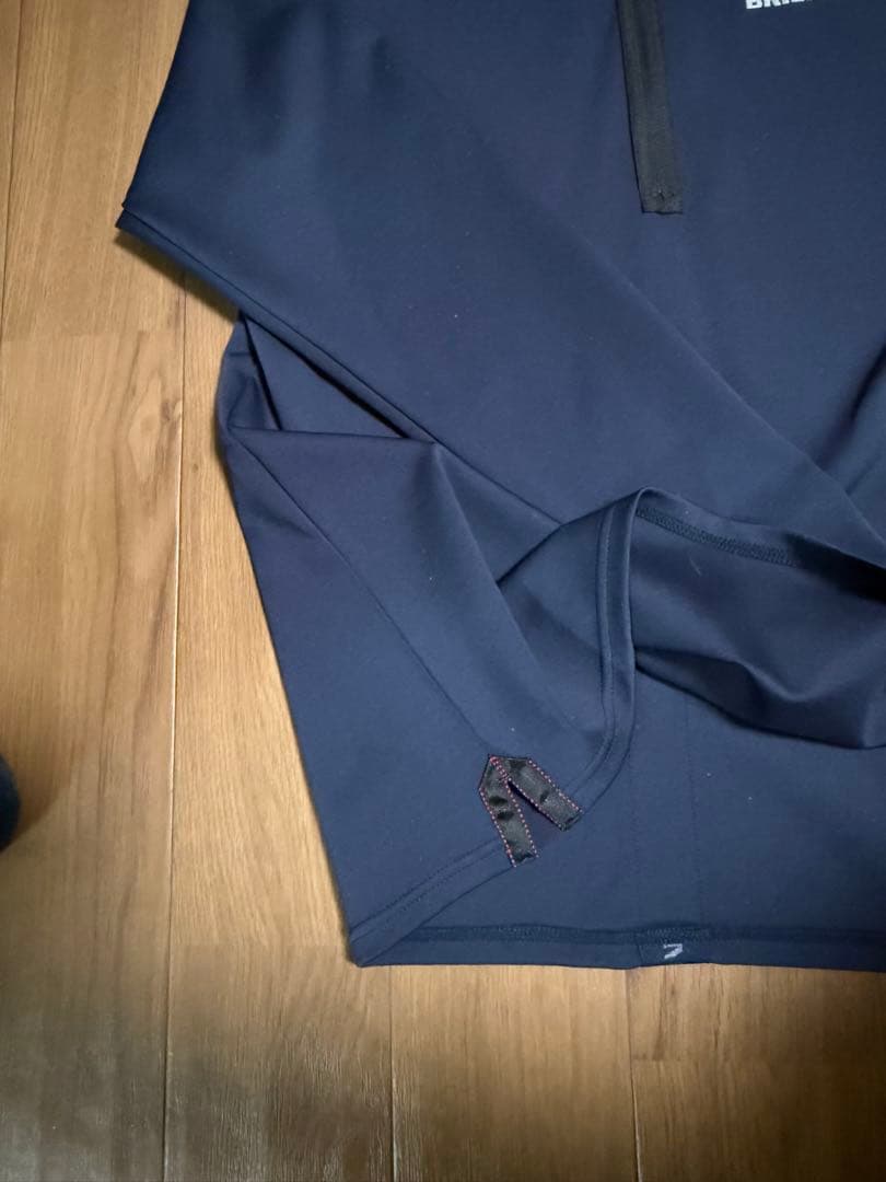 BRIEFING 長袖ハーフジップシャツ MS BACK LOGO LINE