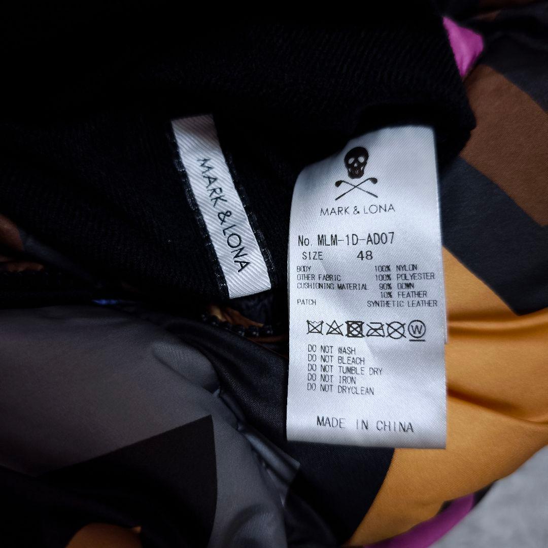 美品マークアンドロナ MARK&LONA総柄 リバーシブル ダウンジャケット48