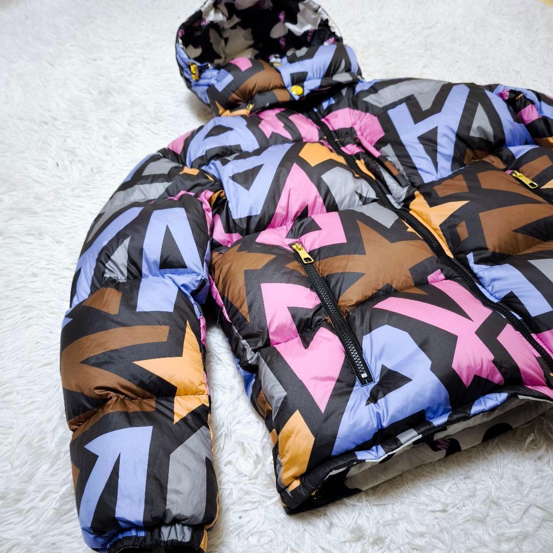 美品マークアンドロナ MARK&LONA総柄 リバーシブル ダウンジャケット48