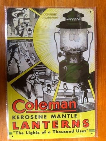 コールマン　ヴィンテージ風　ブリキ看板【8枚セット】7368320