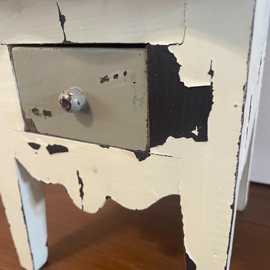 イギリスアンティーク 忘れな草 引き出し付小型テーブル 台