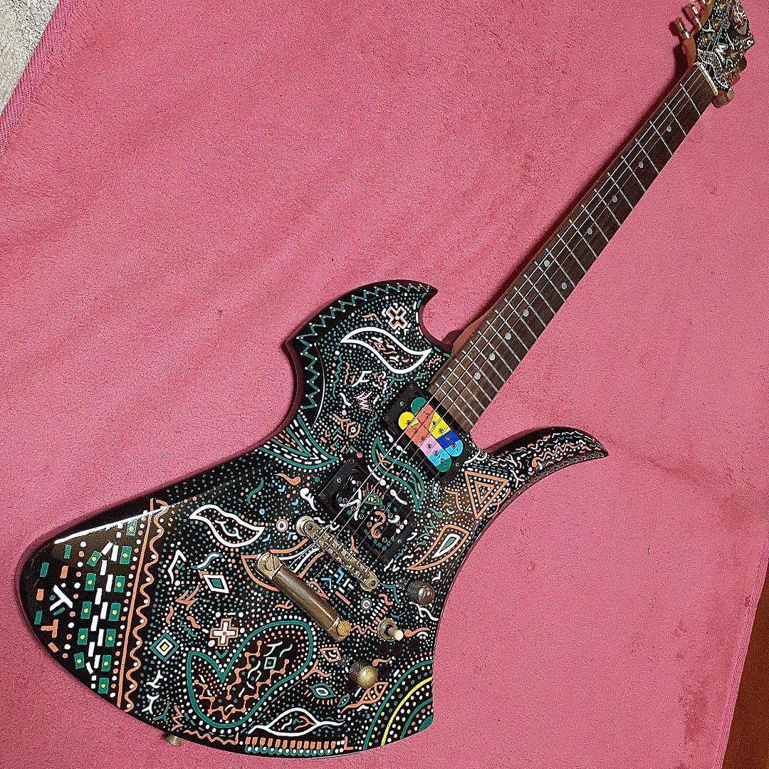 【良・美品】アメーバペイント・hideモデル。モッキンバードエレキギター。