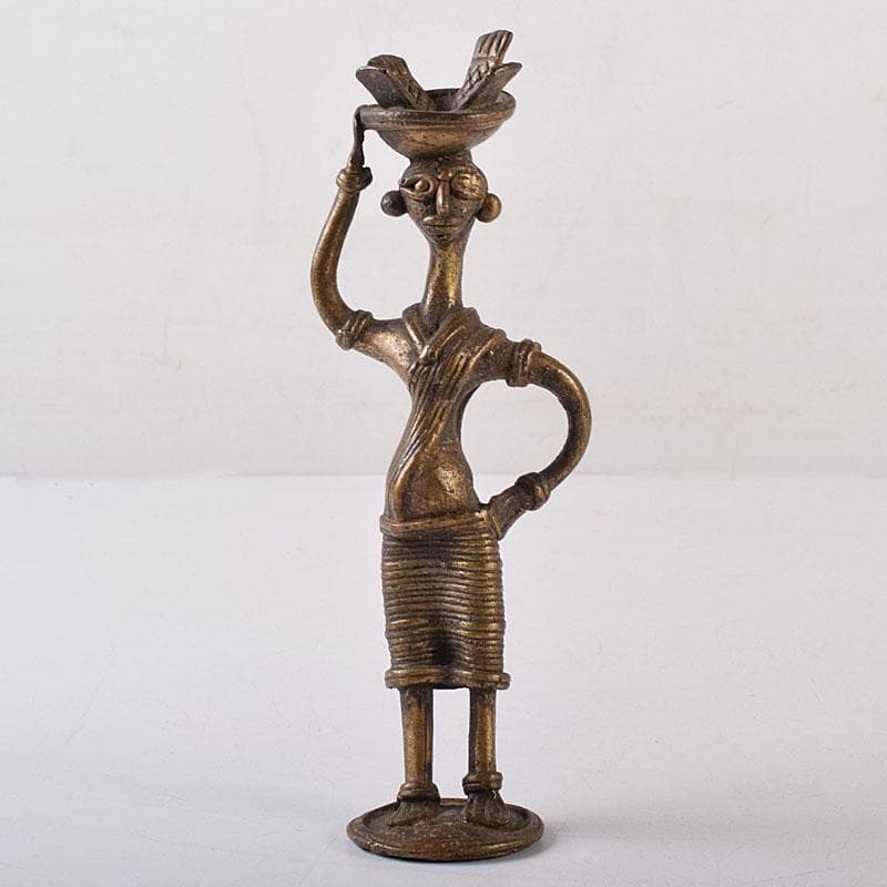 東南アジア　アフリカン美術　古銅　人物像　置物　V　7924