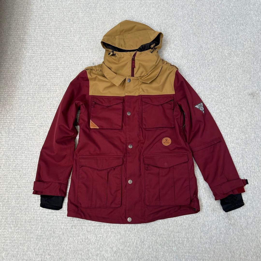 SCAPE スノーボードジャケット 赤/茶色