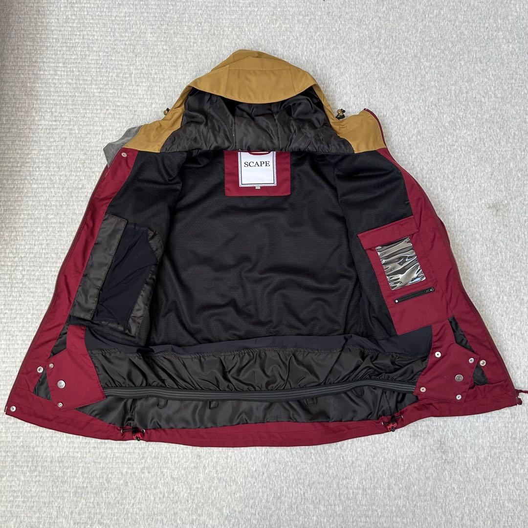 SCAPE スノーボードジャケット 赤/茶色