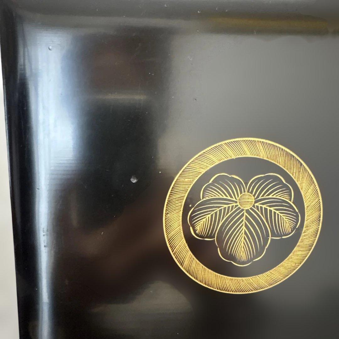 漆器 重箱 5段 黒地 金色松