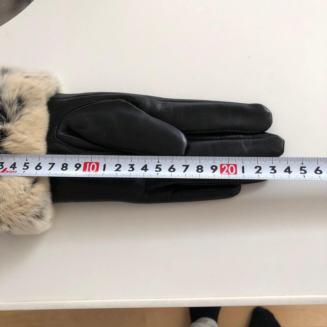 未使用　CHANEL レザー ファー 手袋 Lサイズ　ノベルティ