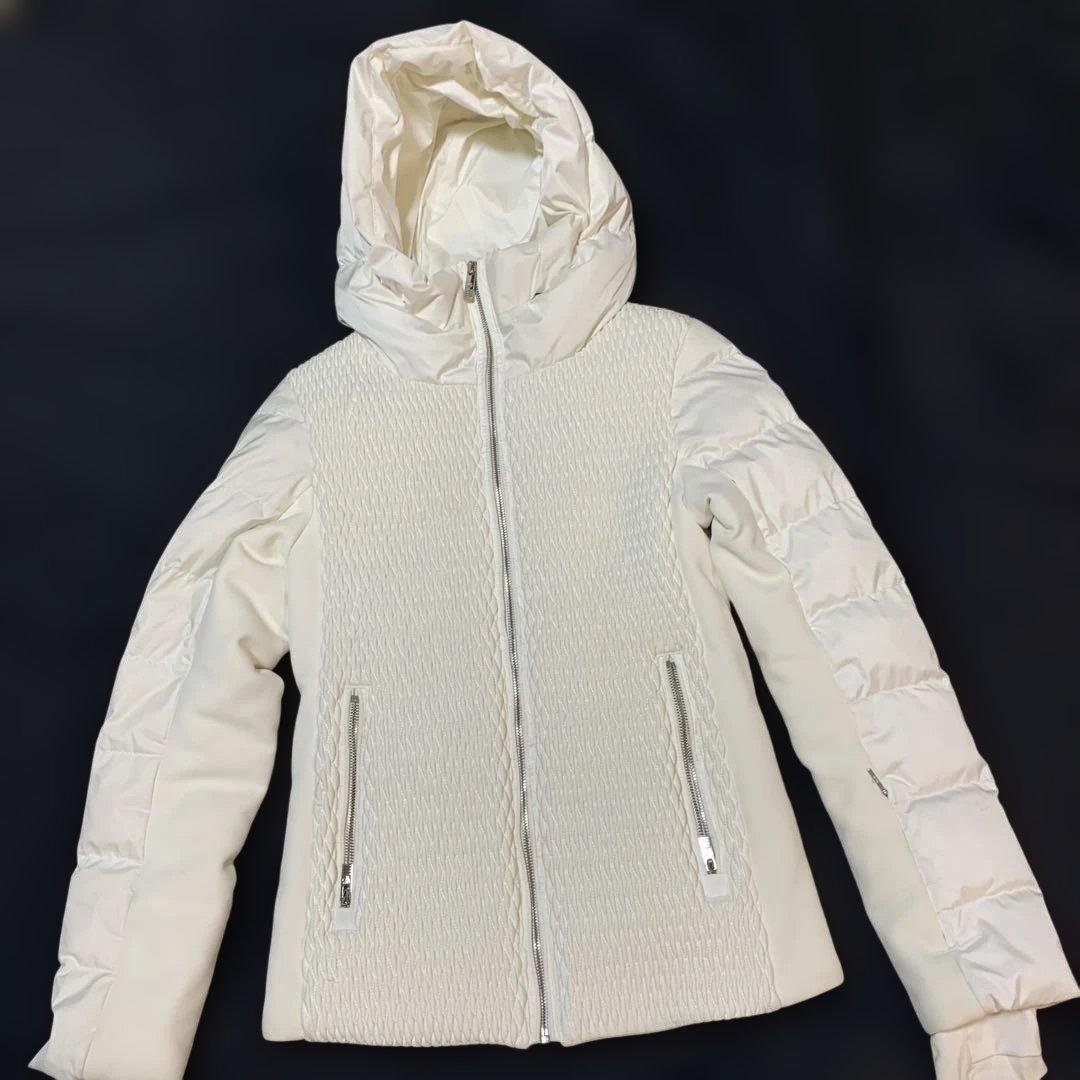 fusalp スキーウェアフード付きホワイトダウンジャケット