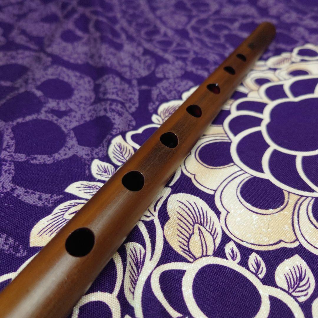 篠笛　古典調　三本調子　燻し　拭漆