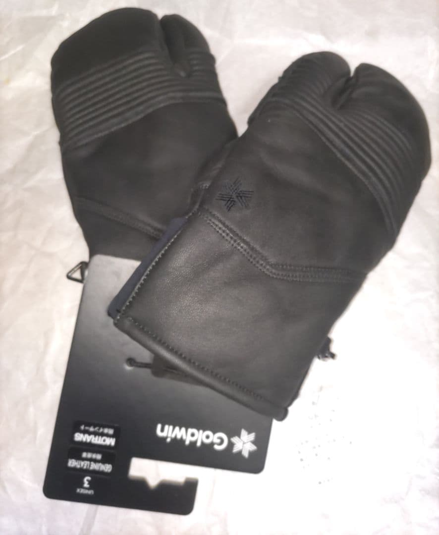 b新品タグ付 25/26 GOLDWIN Leather 3-fingerグラブ