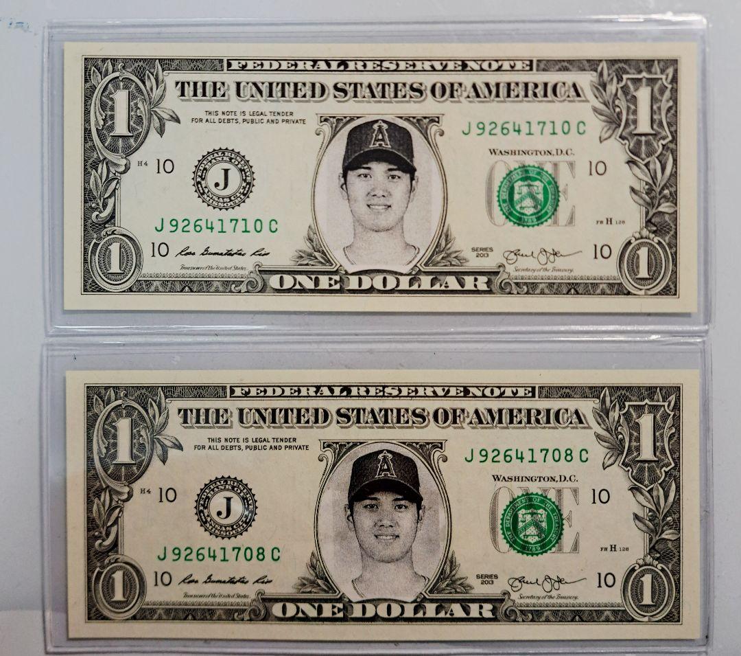 希少》ドジャース 大谷翔平 アメリカドル紙幣　1ドル紙幣