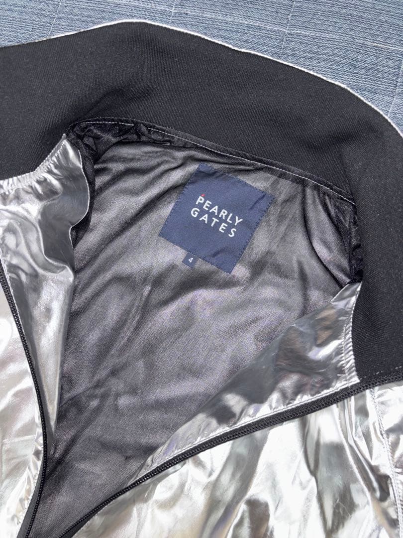 （超美品）パーリーゲイツ、プラチナシルバー、ジップジャケット、ブルゾン、サイズ4