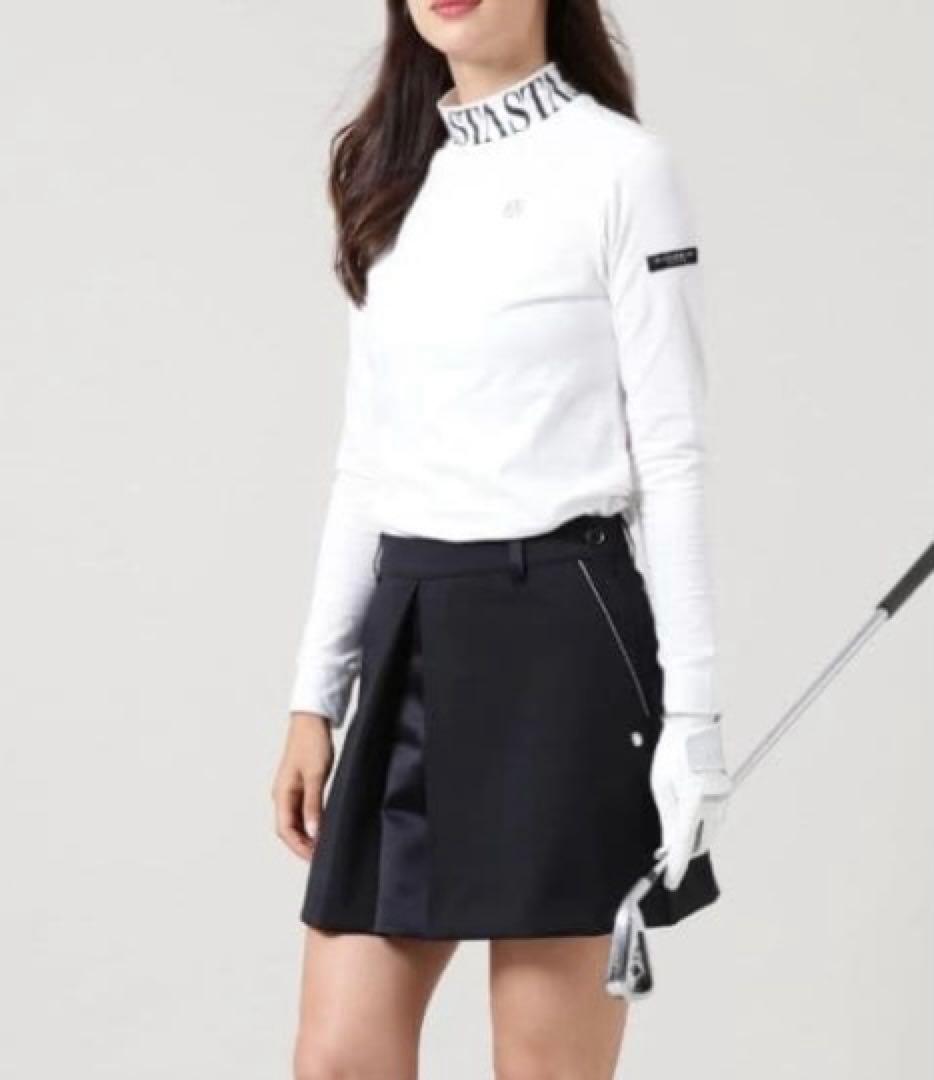 【タグ付新品】セントアンドリュース　ダンボールニット スカート　黒　M 立体ロゴ