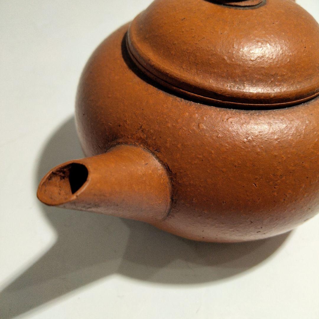 M156-2 荊渓恵孟臣製 水平刻 紫砂朱泥壷 朱泥急須 時代古作 煎茶道具　D