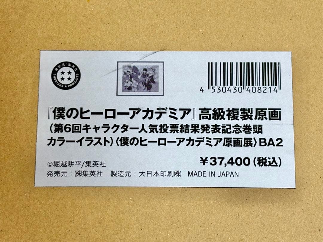 【ホタテ】ヒロアカ複製原画第5・6回人気投票結果発表記念巻頭カラーイラスト