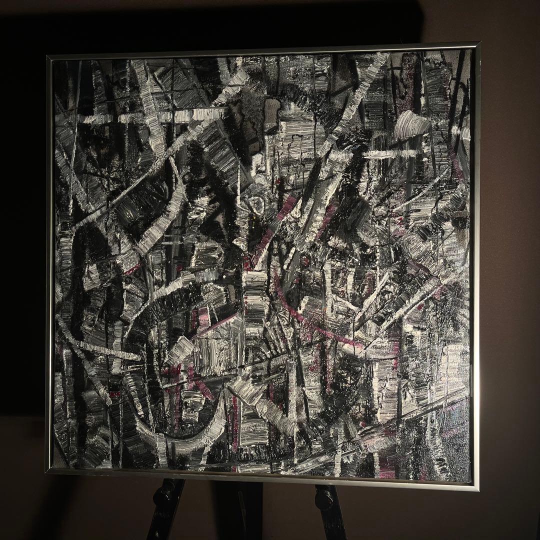 ★真作★ 旭日嘎(シゴラカ) 無題 油絵 貴重作品 フレーム付き 絵画 油彩画