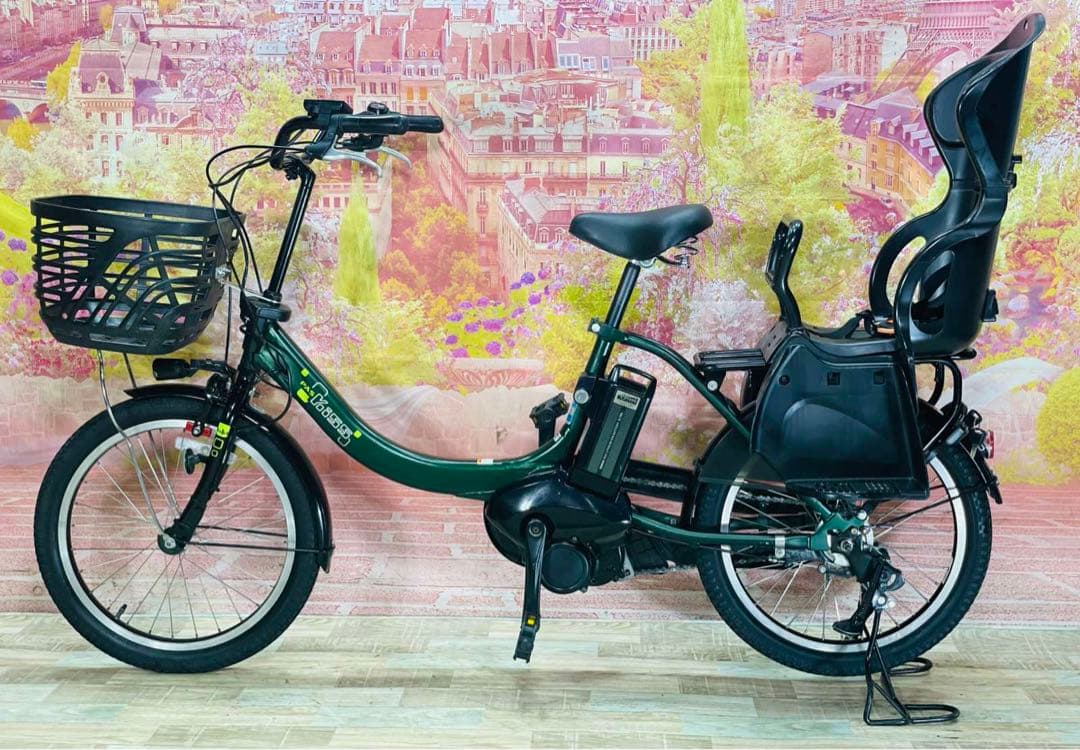 K2116 電動自転車ヤマハ子供乗せ 20インチ グリーン 8.7Ah