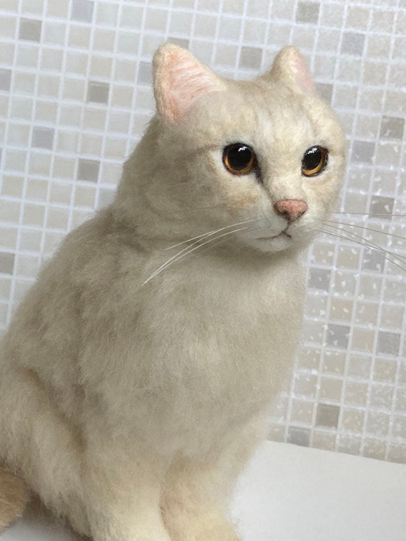 羊毛フェルト 猫 サンプルページ 茶トラ キジトラ クリーム色 ペットロス