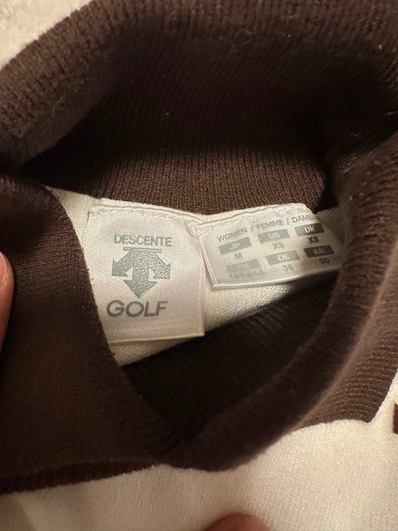 【超美品】DESCENTE GOLF スリーブレス ニットシャツ ホワイト