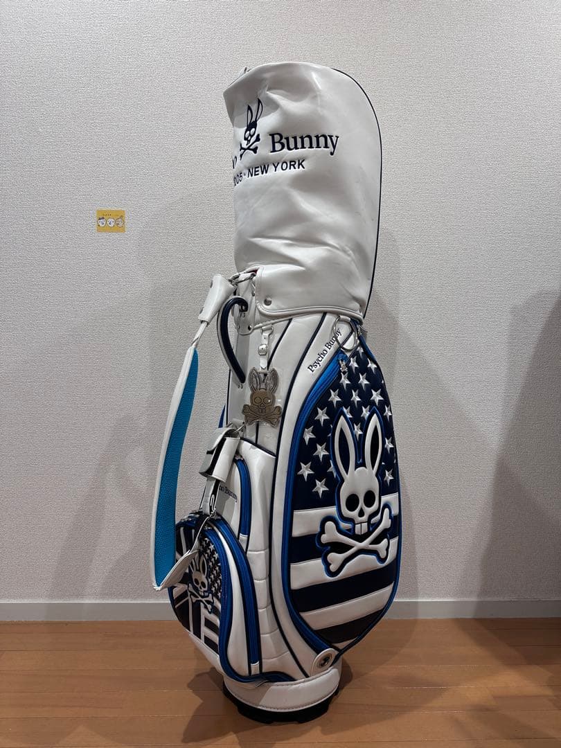 Psycho Bunny キャディバッグ 星条旗スカルデザイン 9.5型 美品