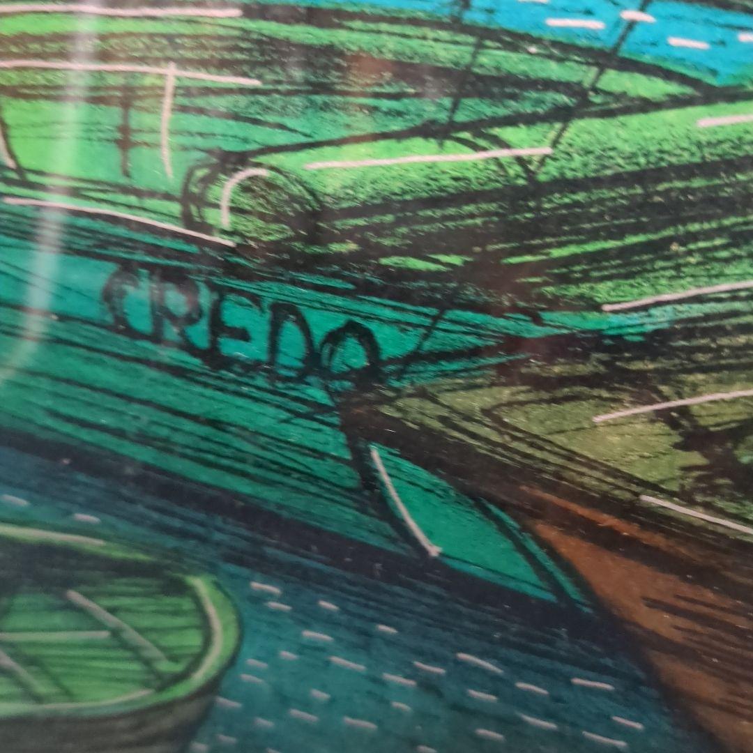 船の絵画 サイン入り