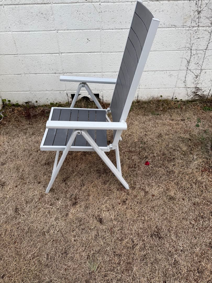 折りたたみ式 アウトドアチェア グレー4脚セット