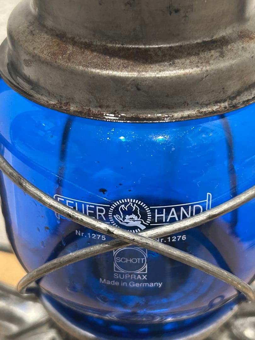 希少☆ヴィンテージ　フュアーハンドランタン　青ホヤ　純正品