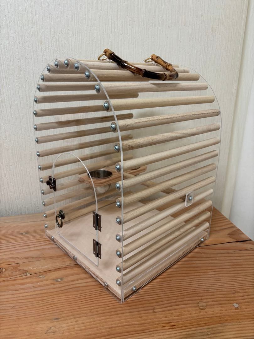 チカアクリルバードキャリー鳥かごキャリーケースキャリーバッグ