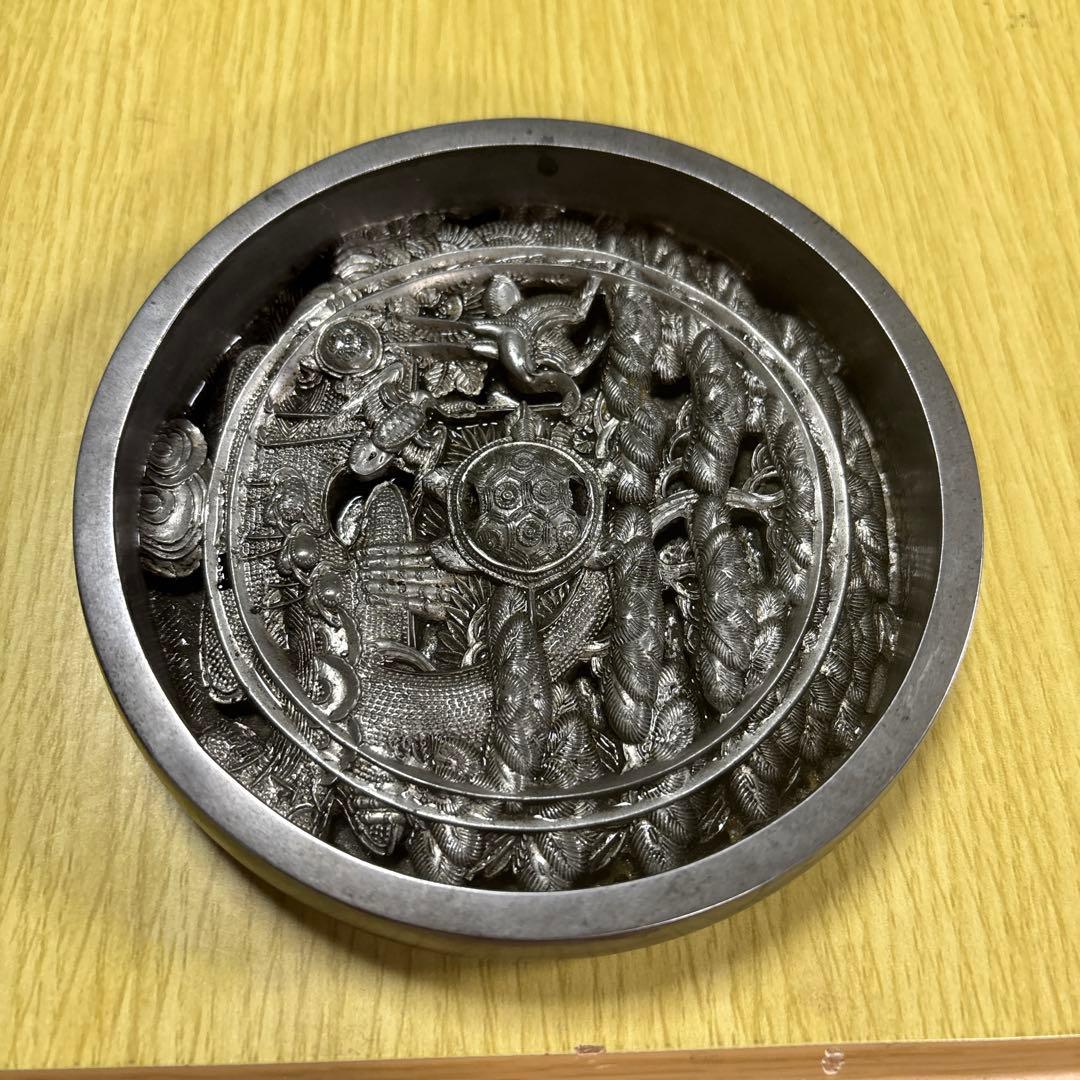 希少〇状態良〇大名道具〇作家物〇江戸時代　古鏡　円鏡　鶴亀松