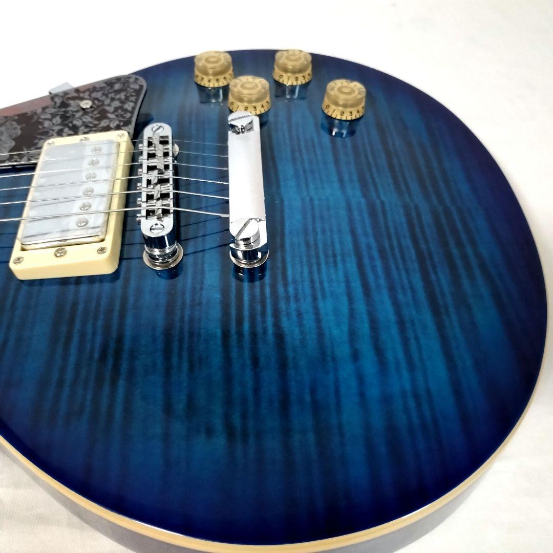 美品　Grote　LP Style　レスポールタイプ　シースルーブルー　トラ杢