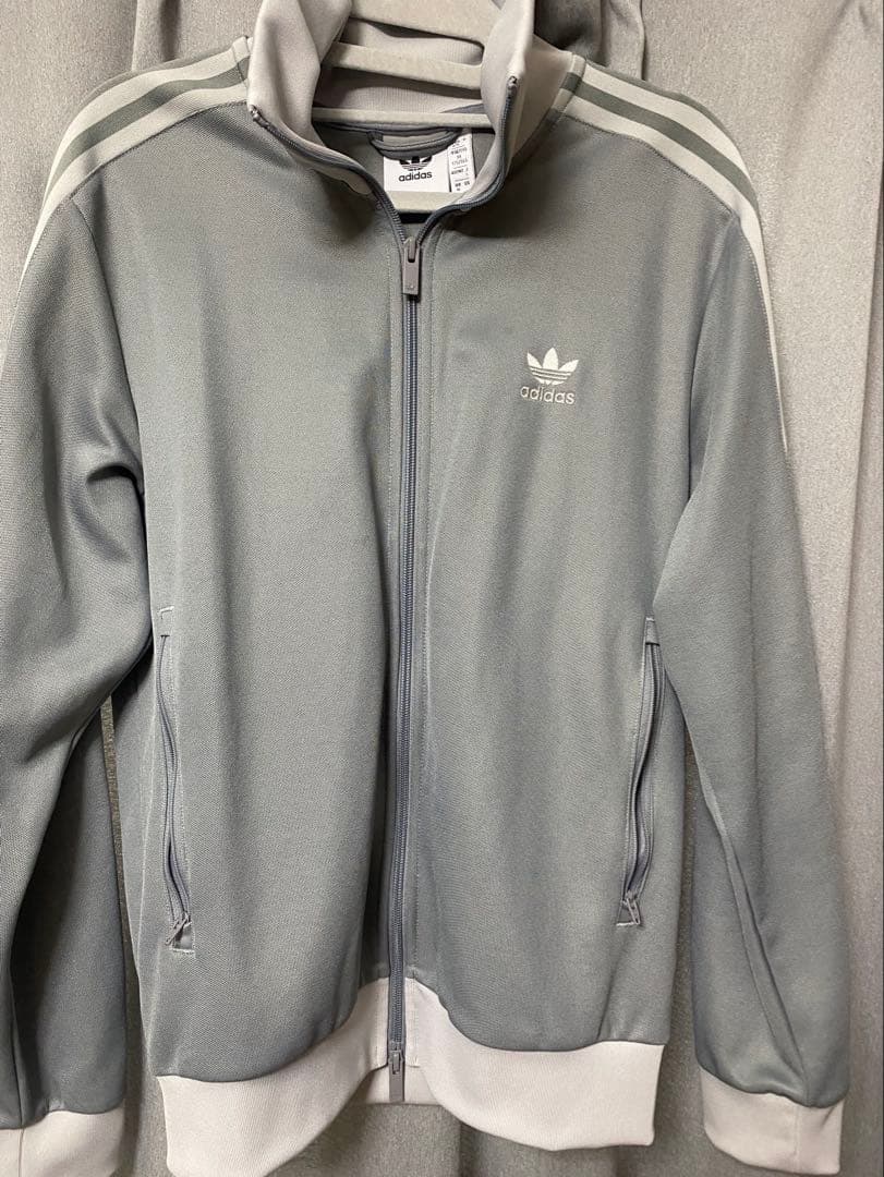 adidas グレー 3ストライプ ジャケット M