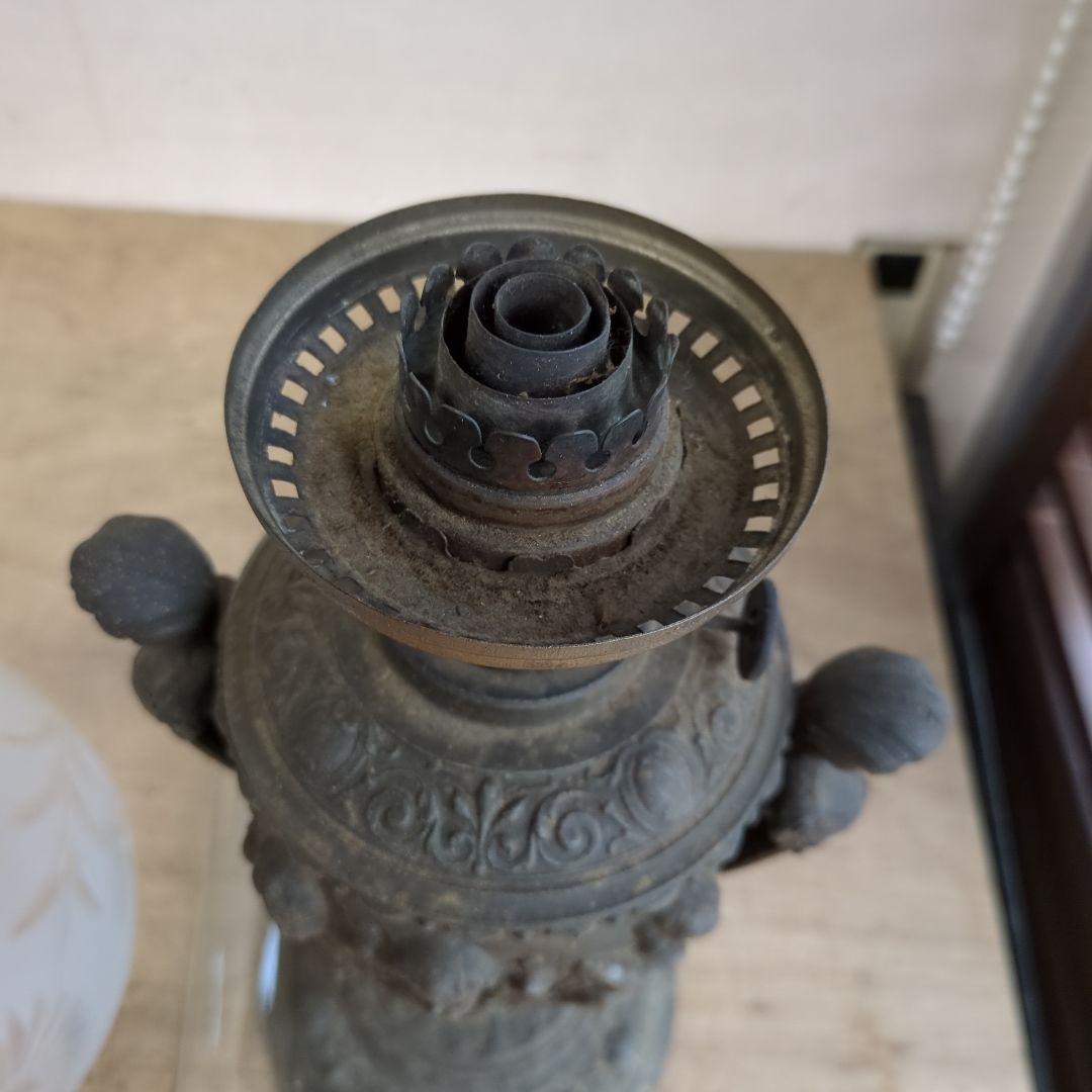 アンティーク　ランプ　ガラス　オブジェ　骨董　アルコールランプ　ディスプレイ　灯