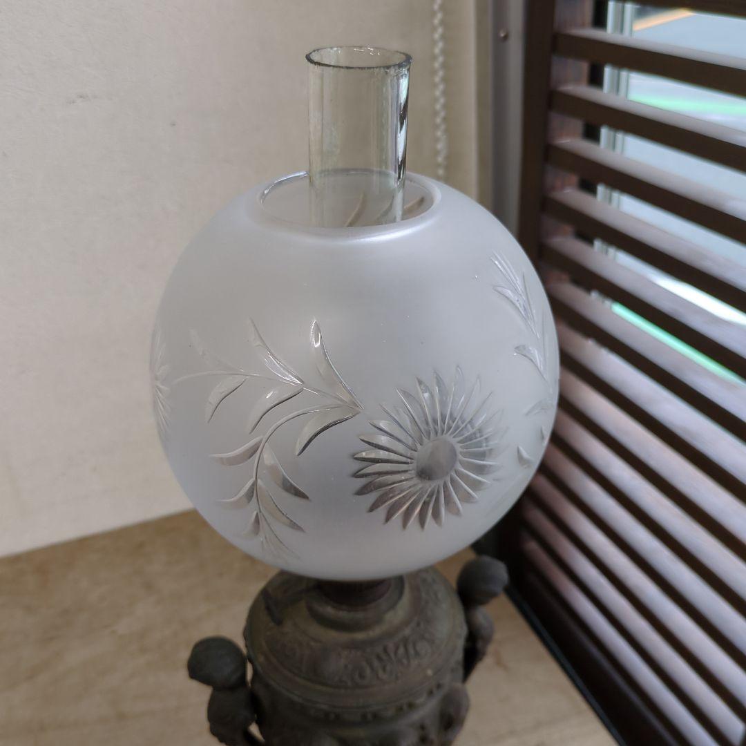 アンティーク　ランプ　ガラス　オブジェ　骨董　アルコールランプ　ディスプレイ　灯