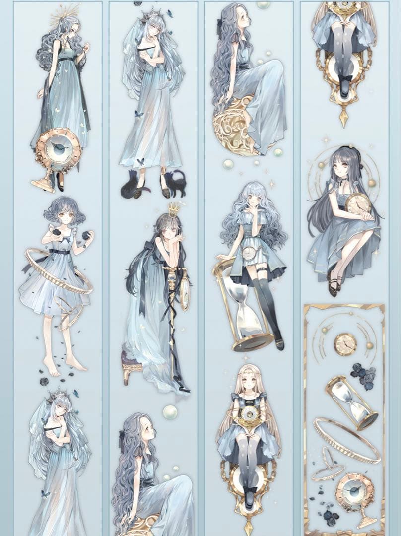 海外マスキングテープ　3点セット♡人物　 不睡觉　墨魚  素材　まとめ売り