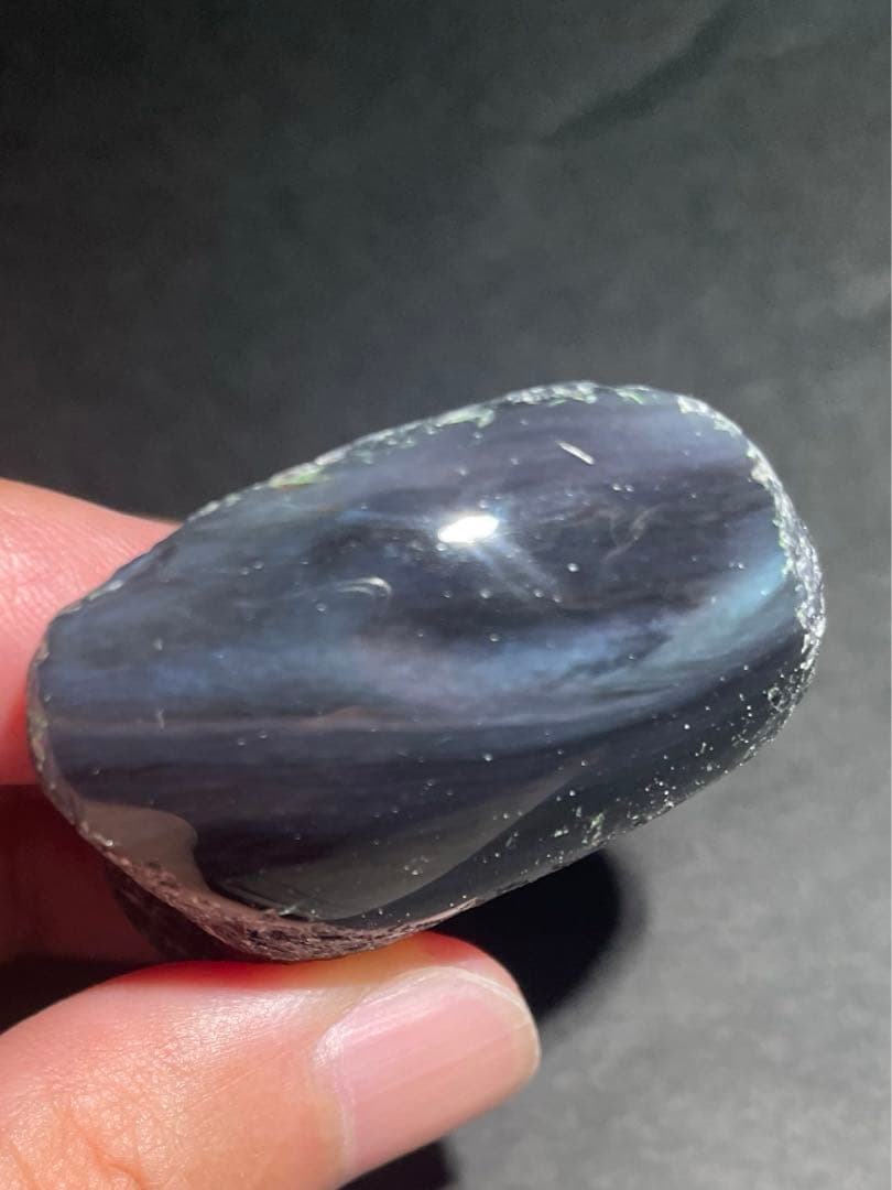 研磨品　十勝石玲瓏　特選6個セット　レインボーオブシディアン