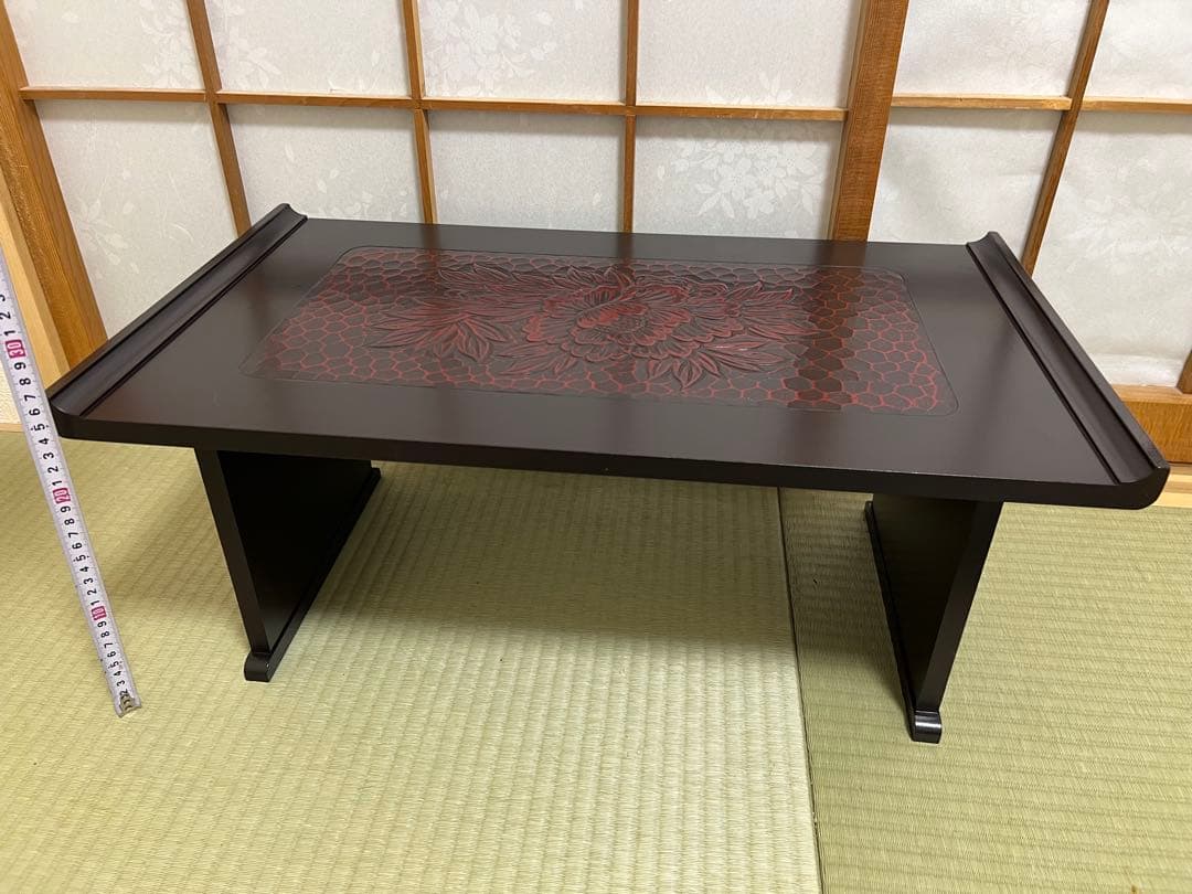 鎌倉彫花柄折りたたみ　レトロモダン昭和レトロ　花台写経台伝統工芸二月堂和風