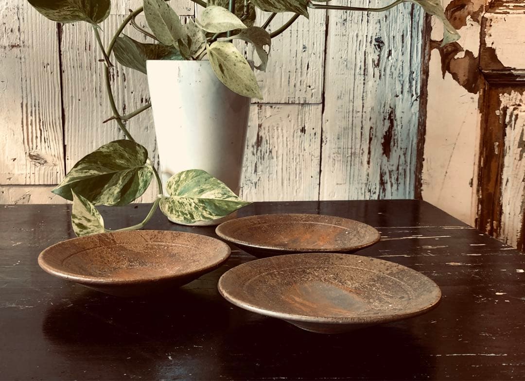 ◆399◆備前焼 藤原和　皿3枚